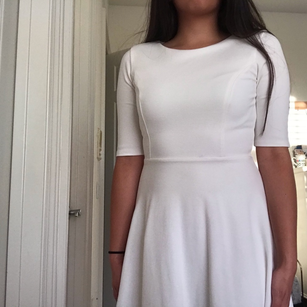 Lulu’s Sheer Factor White Mesh Skater Dress